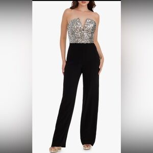 Dress the Population Fernanda Sequin Bodice Jumpsuit, size small